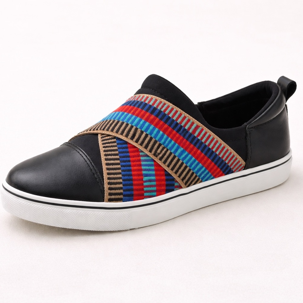 Bernie Mev Elmwood Slip-On Sneakers Rainbow Elastic Comfort NIB